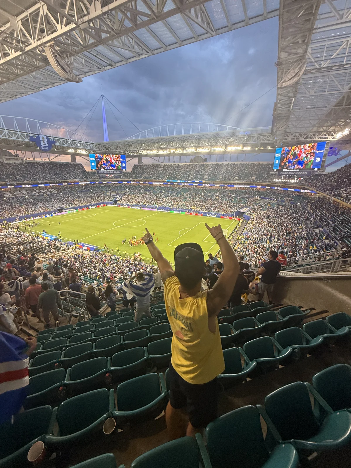 Posing after the game, watching 70,000+ fans exit the stadium and taking it all in